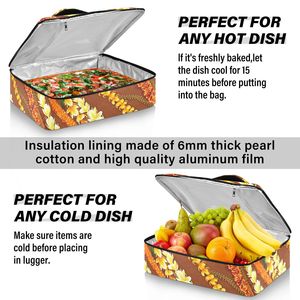 Bolsa Térmica Personalizada con Estampado Hawaiano de Puakenikeni, Porta Alimentos Aislado de 15L, Bolsa de Aluminio para Comida, Bolsa de Almuerzo, Entrega de Alimentos - Product Image 5