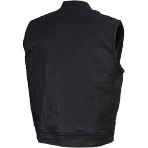 2025 hombres MDM3025 negro ceroso recubierto Denim Rider Chaleco con Cuello de camisa estilo Club Chaleco de motocicleta - Product Image 4