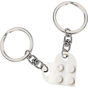 Porte-clés Cœur Saint-Valentin en Briques Acryliques – Lot de 2 Pièces <span class=keywords><strong>pour</strong></span> Couples – Cadeaux d'Amour <span class=keywords><strong>pour</strong></span> Petit Ami et Petite Amie - Product Image 1