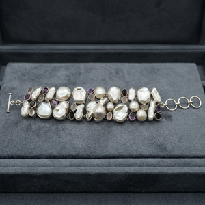 Bracelet en argent 925 avec perles d'eau douce, style bohème luxueux, pour femme, à porter au quotidien - Product Image 3