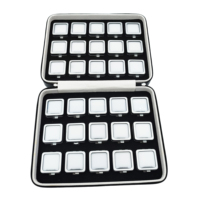 Étui de rangement portable pour diamants en vrac, organisateur de pierres de voyage, sac à fermeture éclair en cuir PU, boîte à gemmes avec fermoir métallique