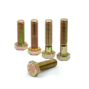 M8 M10 M12 M16 M20 亜鉛メッキ六角ボルト グレードM5 M6 M8 M10 六角ボルト 黒色酸化塗装 コーティングゴールド 工場価格でカスタマイズ可能 - Product Image 1