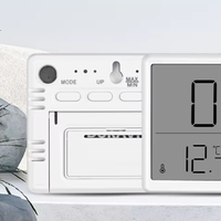 Moderne Minimalistische Elektronische Uhr Temperatur- und Feuchtigkeitsanzeige LCD Schreibtisch-Timer Kleiner Wecker für Zuhause/Büro Quadratisches Design