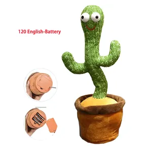 120 Lagu Goyang Elektronik Boneka Mewah Lembut Bernyanyi Menari Kaktus Mainan untuk Anak-anak Mainan Pendidikan Awal Berbicara Mainan