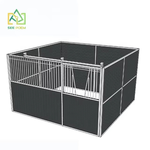 Лидер продаж, переносные бамбуковые временные стальные стойлы 3x3 м для лошадей, передвижные конюшни, кормовые панели - Product Image 4