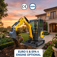 Mini-excavatrice TITAN Euro 5 Standard 1,8 tonne, largeur réglable, petite pelle, moteur Kubota