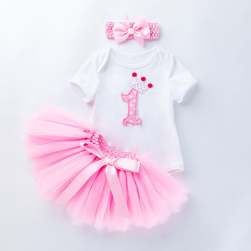 Cute Baby Girl Clothing 3pcs Romper And Skirt Sets For New Born 