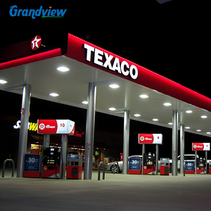 Structure métallique en acier pour auvent de station-service avec éclairage LED et pompe à carburant - Product Image 4