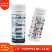Bandelettes de test de piscine 7-en-1 directes d'usine avec test du pH et du chlore résiduel, en acier inoxydable 304, 50/100 bandelettes par paquet