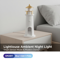 Lampe de chevet LED rechargeable à projection lunaire, design phare à détection corporelle, pour décoration de maison intelligente et d'intérieur