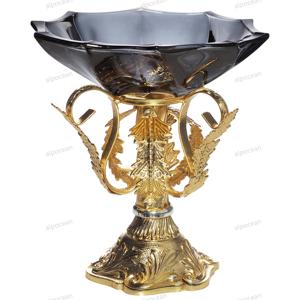 Bol en verre écologique avec motif en spirale peint à l'or, pied en métal, style italien, prêt pour <span class=keywords><strong>les</strong></span> fêtes, qualité supérieure - Product Image 3