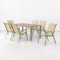 TIPTOP KD Meubles de jardin de luxe pour l'extérieur, table et chaises de terrasse de restaurant, meubles de jardin en acier, ensemble de salle à manger moderne pour l'extérieur