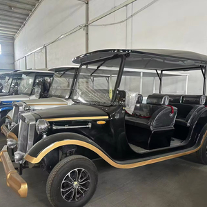 Luxury 6-8 Passenger Black Gold Trim Vintage Car Retro Sightseeing Vehicle for Wedding & Resort - Product Image 2