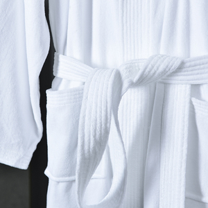 Accappatoio in Spugna Velour - Lussuoso Accappatoio da Hotel e Spa 100% Cotone - Morbido, Assorbente, Lavabile in Lavatrice - Collo Kimono, Taglia Unica - Product Image 3