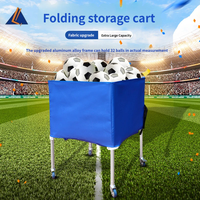 Chariot de rangement pliable pour ballons de football avec roues pour terrains d'entraînement, clubs et organisation d'équipements sportifs