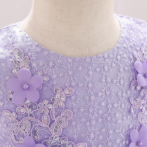 Robe d'été sans manches en dentelle pour bébé, style couture, avec fleurs, idéale pour baptême ou mariage - Product Image 5
