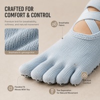 Chaussettes de yoga d'été personnalisées à cinq doigts pour le Pilates, chaussettes de sport et de fitness en coton à doigts séparés