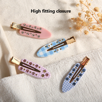 Pinces à cheveux crocodiles sans pli ni trace en strass pour cheveux fins et épais, barrettes pour coiffure, franges et maquillage, accessoires capillaires