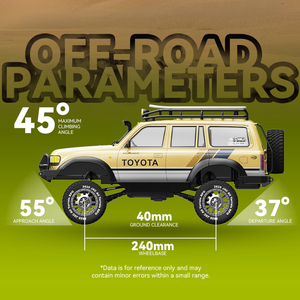 Classiques Land Cruiser LC80 1:12 échelle modèle RC voitures tout-terrain 2.4Ghz jouets télécommandés proportionnels complets avec cadeaux d'éclairage - Product Image 5