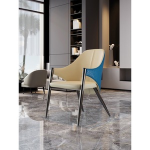 เก้าอี้ทานอาหารดีไซน์โดดเด่นหรูหราทันสมัย หุ้มหนัง Vega สองสี พร้อมพนักพิงสวยงาม เฟอร์นิเจอร์สำหรับบ้าน - Product Image 4