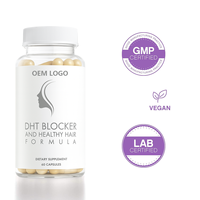 Cápsulas de Productos de Belleza Bloqueadores de DHT, Biotina, Saw Palmetto, Suplemento para el Crecimiento del Cabello en Adultos, 60 Cápsulas/Botella, Gran Venta