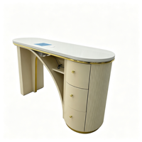 Table de manucure avec collecteur de poussière, bureau de beauté moderne pour salon de manucure, 3 tiroirs, poste de travail pour technicien en ongles