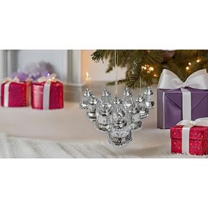 <b>Silver</b> 6-Piece Large Christmas Tree Hanging Bell Set Perfect Holiday Cheer Decorations Elegant Christmas Ball <b>Ornaments</b> - Product Image 5