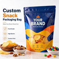 Sachets souples personnalisés imprimés de 100 pièces de qualité alimentaire pour aliments pour bébés, collations, chips, noix, bonbons, emballage souple, OEM ODM, thermoscellables