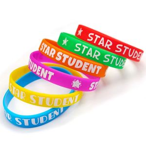 Factory Wholesale Star Student Silicone Wristband School Reward Gift Student Party Inspirational Rubber <b>Bracelet</b> - Product Image 1