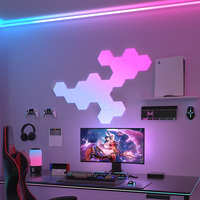 E-commerce Fournisseur Smart Home Décoration de salle de jeux Panneaux muraux Hexagon Light Hdmi Fancy Sync Box Ambinet Tv Backlight