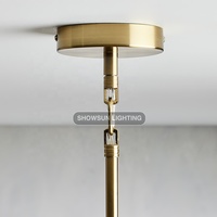 Lustre rond en verre de 47 pouces, style moderne et luxueux, pour villa, salon, grand luminaire pour bâtiment en duplex
