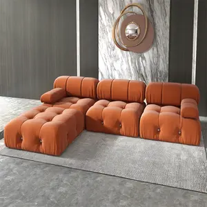 Modulaire Sectionele Sofa Woonkamer Moderne Lage Arm Sofa Leisure Pootloze Sofa