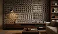 Carreaux en céramique 4x4 peints à la main par des artisans |   Carreaux d'intérieur lumineux antibactériens à motifs géométriques modernes méditerranéens sur mesure