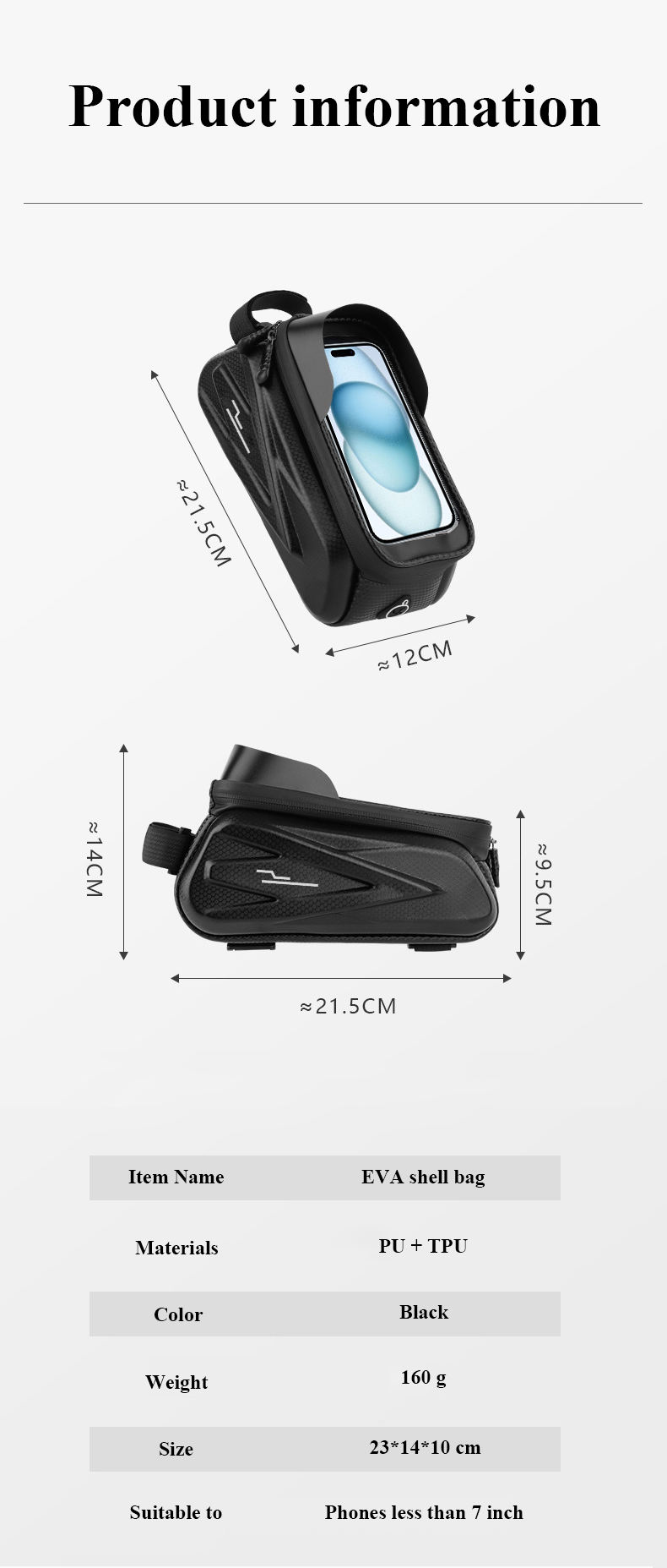 Hongdak Waterproof Bicycle Bag Frame Front Top Tube Cycling Bag Reflective Phone Case Bag MTB Bike Accessories
