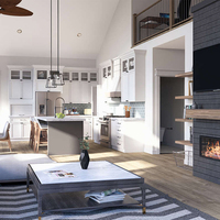 Villa de luxe moderne préfabriquée à trois étages, maison préfabriquée personnalisée en structure légère en acier, chambre à coucher, usage hôtelier, résistante au feu