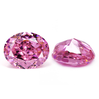 Pierres de zircone cubique synthétique de qualité 5A+ 4K, taille ovale effet glace pilée, rose clair et rose foncé, pour bijoux