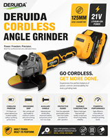 Meuleuse d'angle sans fil DERUIDA 21V, 125MM, meuleuse électrique portable pour la découpe, le polissage et l'élimination de la rouille