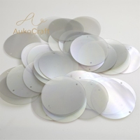 Paillettes rondes plates en PVC en vrac pour couture, grandes tailles 40mm, 50mm, 65mm, 75mm, 1 ou 2 trous, mates, pour costumes, filmées, en gros