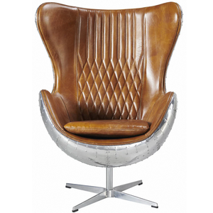 Silla Moderna Estilo Aviador con Forma de Huevo, Cojines Cómodos, Diseño Elegante y Construcción Duradera, Perfecta para Sala de Estar, Oficina o Salón - Product Image 1