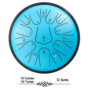 Tambor de lengua de acero de 13 pulgadas y 15 notas, instrumento de meditación <span class=keywords><strong>Zen</strong></span> para Yoga, sonido curativo, práctica de música - Product Image 3