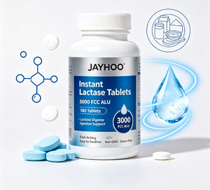 Compresse <span class=keywords><strong>di</strong></span> <span class=keywords><strong>Lattasi</strong></span> Istantanea JAYHOO, 3000 FCC ALU per Porzione, 180 Compresse, Supporto per la Digestione della Lattosio ad Azione Rapida - Product Image 1