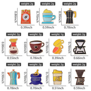 40 Stile Bestseller Vergoldete Niedliche Cartoon Lustige Kaffeetassen-Brosche Legierung Abzeichen Tee Blumen Dekorative Anstecknadeln Soft-Emaille-Pin - Product Image 5