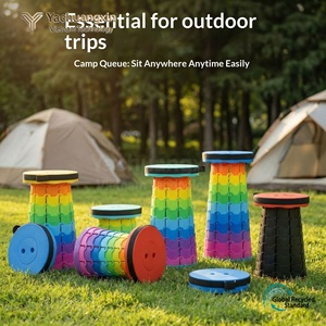 Portable <b>Plastic</b> Iron Modern Adjustable Outdoor Telescopic Fishing Camping Chair Folding <b>Stool</b> - Product Image 6