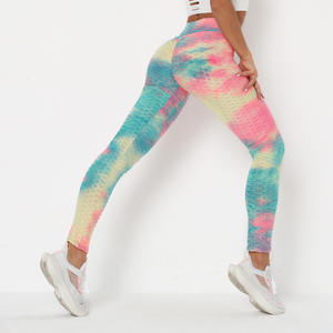 2022 Yoga vêtements taille haute <span class=keywords><strong>Anti</strong></span> <span class=keywords><strong>Cellulite</strong></span> Gym entraînement Leggings Scrunch bout à bout cravate teinture sans couture sport Leggings pour les femmes - Product Image 5