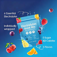 Poudre d'hydratation aux saveurs de fruits naturels, marque privée OEM, 6 électrolytes essentiels en sachet, suppléments sportifs, boisson nutritionnelle
