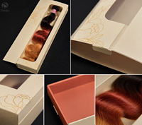 Boîte à perruque rigide magnétique avec logo personnalisé, finition mate, inserts en éponge/soie, emballage de luxe pour extensions de cheveux pour les marques de beauté