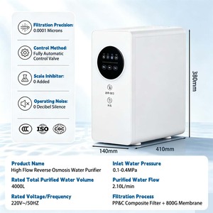 เครื่องกรองน้ำระบบ Reverse Osmosis ใต้ซิงค์ พร้อมกำลังการผลิต 600G-1200G แบบสองทาง สำหรับน้ำประปาและน้ำบริสุทธิ์ - Product Image 5