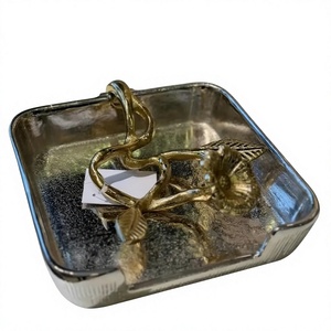 Porte-mouchoirs de luxe sur mesure en feuille d'or, artisanat classique fait main, décoration de table en métal nickelé, modèle Kayna Export - Product Image 1