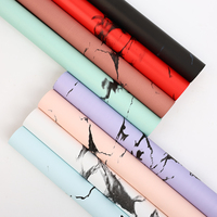 Papier d'emballage pour bouquet de fleurs en marbre couleur or double face de luxe, imperméable, pour emballage floral, emballage cadeau, fournitures pour fleuristes