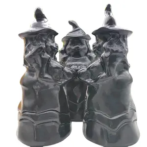 Wholesale supply of natural jade carving jade witch craft for Halloween witches decoration